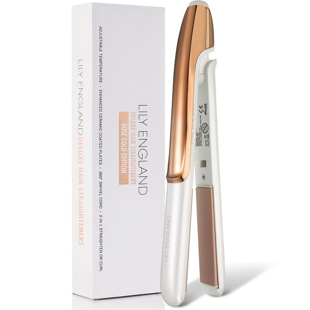 Deluxe Hair Straighteners Rose Gold Lily England UK