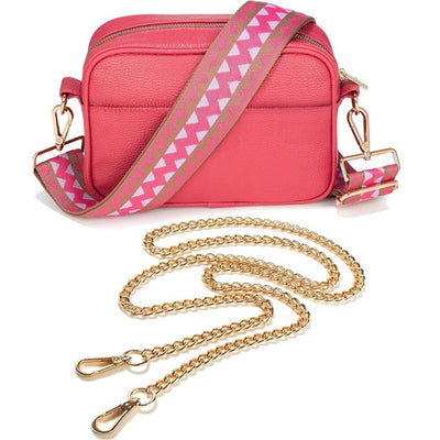 Ladies Cross Body Bag - Lipstick Pink