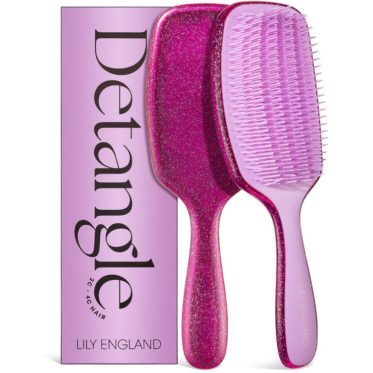 Curly Hair Brush for Detangling - Purple Glitter