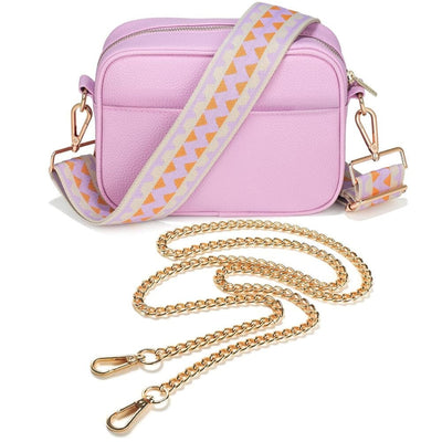 Ladies Cross Body Bag - Lilac/Zig