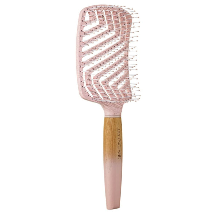 Flexible Wooden Paddle Brush - Pinky Peach