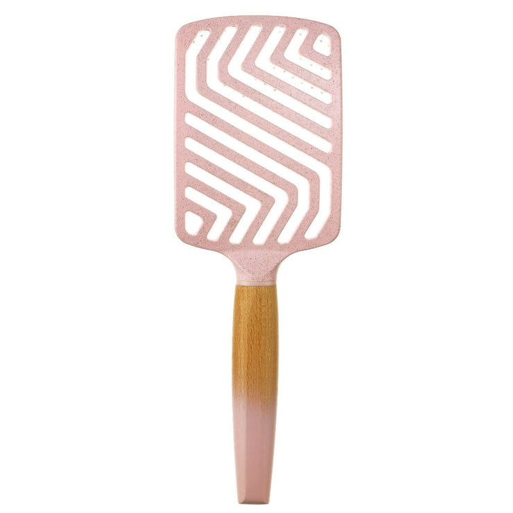 Flexible Wooden Paddle Brush - Pinky Peach