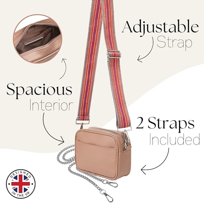 Ladies Cross Body Bag - Brown/Orange