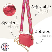 Ladies Cross Body Bag - Lipstick Pink