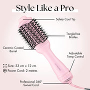 Deluxe Hair Dryer Brush - Pink